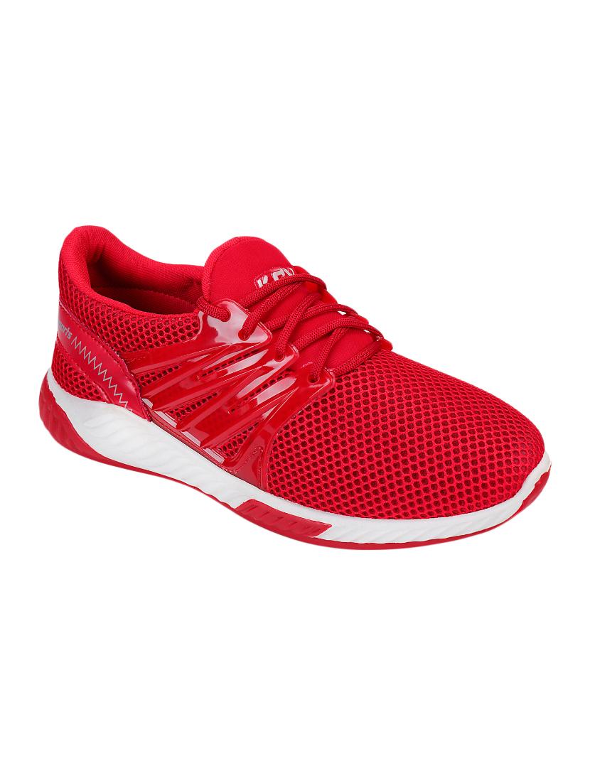 red mesh lace up sport shoes - 16834053 - Zoom Image - 1