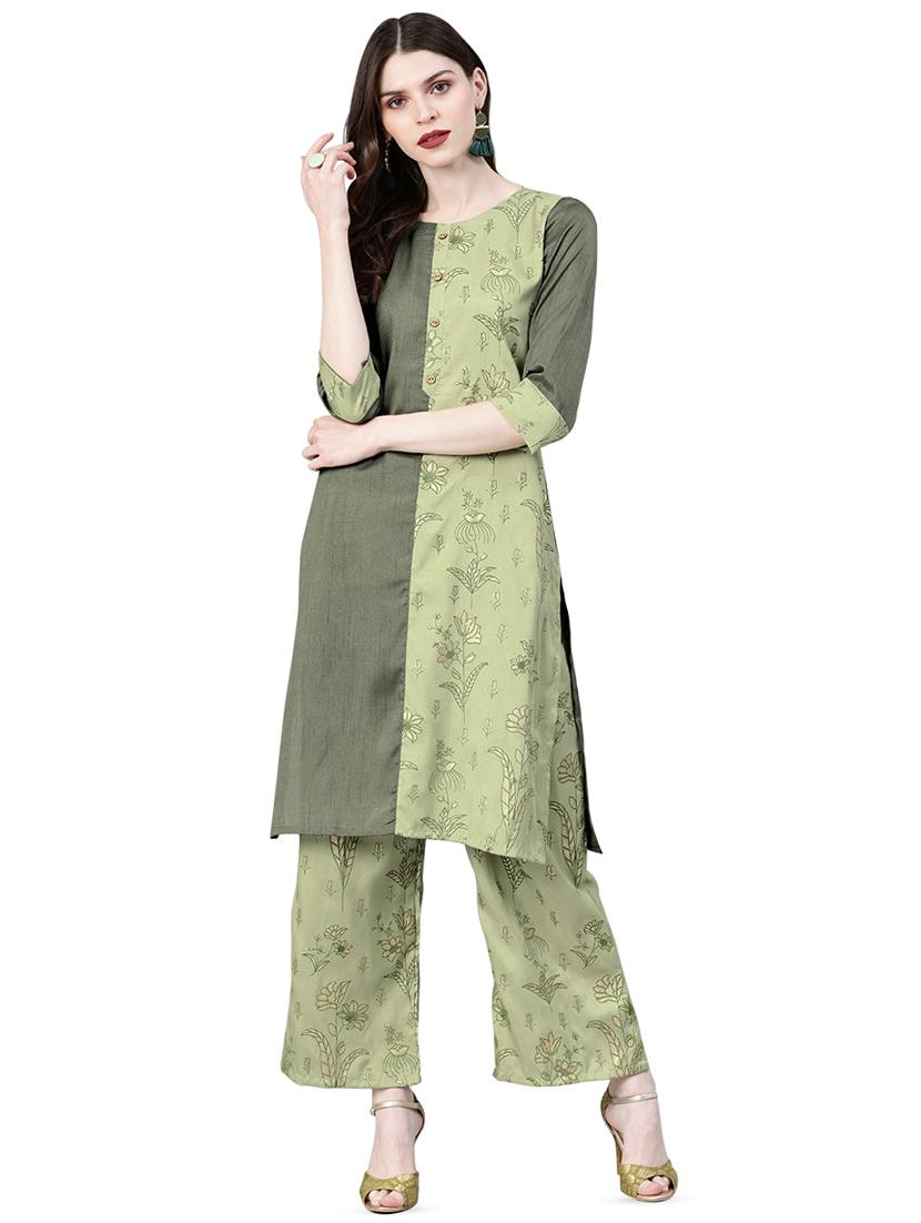 floral straight kurta - 16834151 - Zoom Image - 1