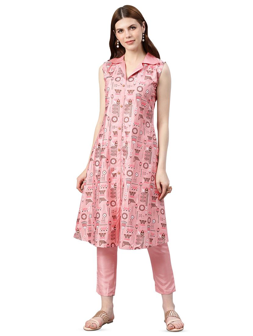 printed a-line kurta - 16834169 - Zoom Image - 1