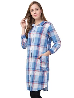 front pockets checkered shirt tunic - 16834213 - Standard Image - 2
