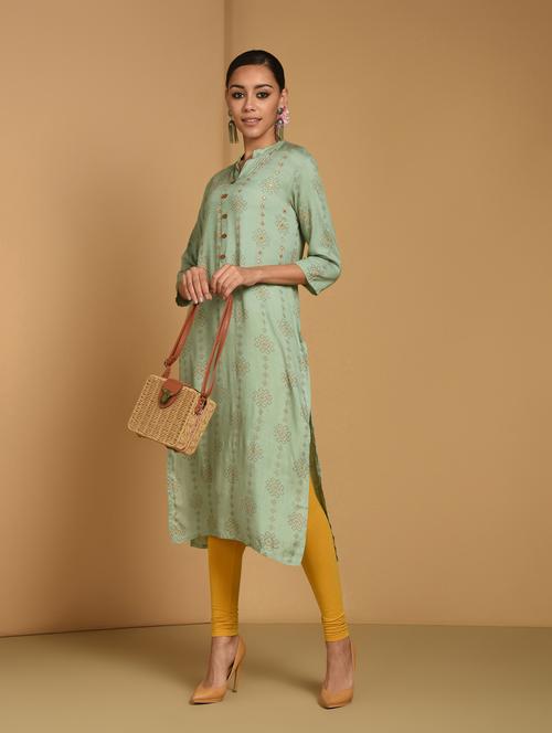 mirror work straight kurta - 16834231 - Standard Image - 1