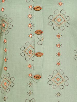 mirror work straight kurta - 16834231 - Standard Image - 6