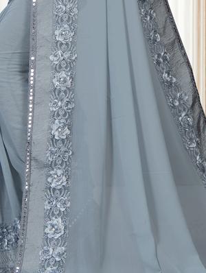 solid bordered saree with blouse - 16834253 - Standard Image - 4