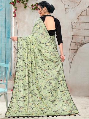abstract printed saree with blouse - 16834267 - Standard Image - 2