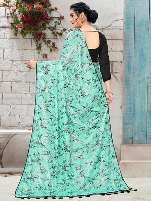 abstract printed saree with blouse - 16834270 - Standard Image - 2