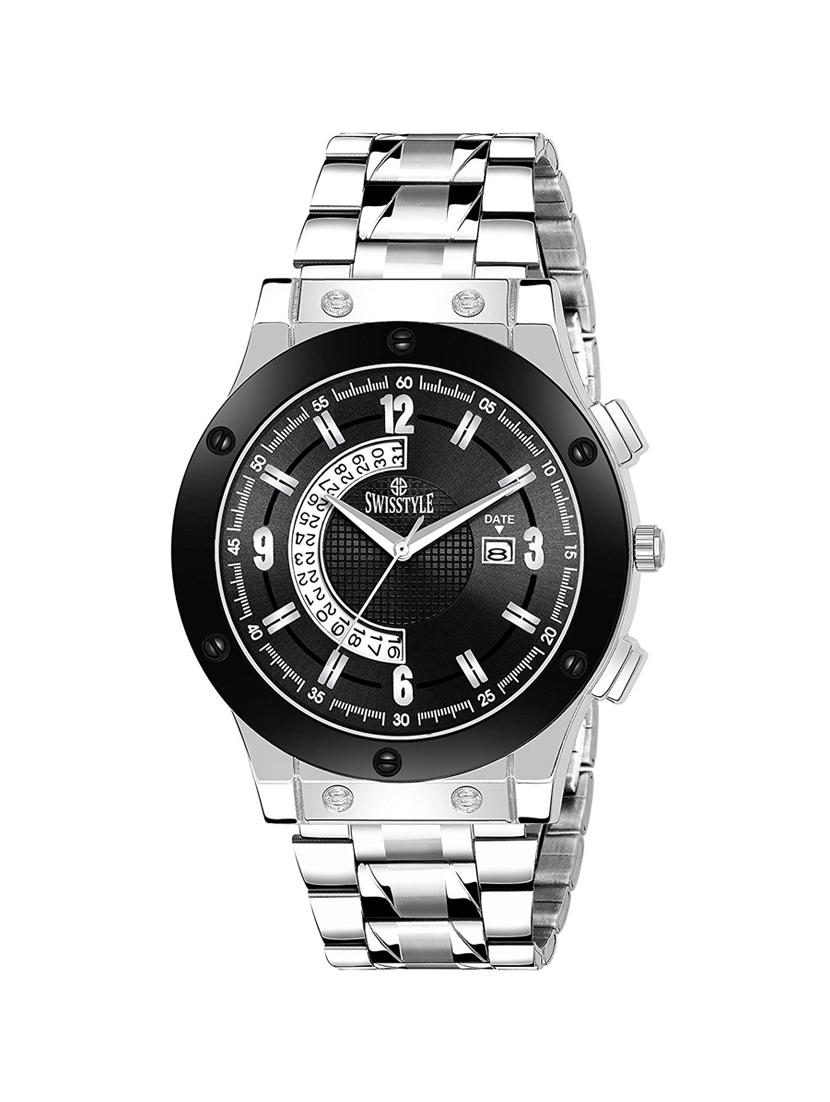 swisstyle date and day dial black analogue watches for men-ss-gr919-blk-ch (1) - 16834318 - Zoom Image - 1