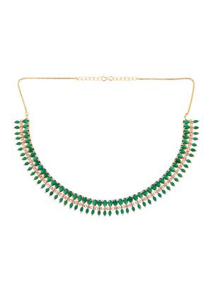 green metal necklaces and earring - 16834338 - Standard Image - 2