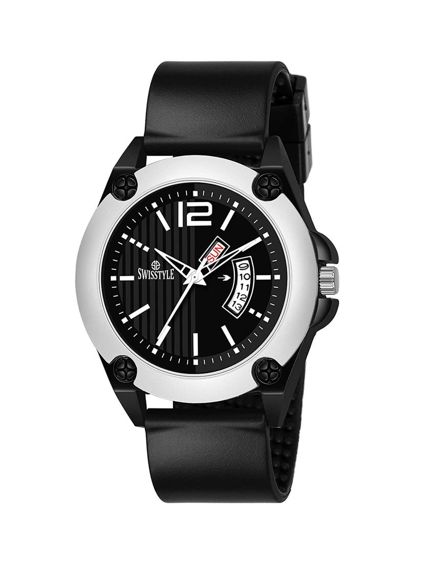 swisstyle date and day dial black analogue watches for men-ss-gr6632-blk-blk (1) - 16834490 - Zoom Image - 1