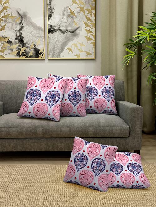 hand woven cotton printed cushion cover (set of 5) - 16834547 - Very Small Image - 1