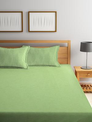 cotton hand woven king size double bed cover with 2 pillow cover - 16834572 - Standard Image - 2