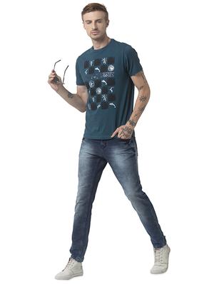 teal blue printed character t-shirt - 16834635 - Standard Image - 4