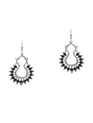 silver metal drop earring - 16834715 - Standard Image - 2
