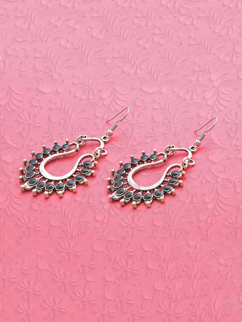 silver metal drop earring - 16834715 - Zoom Image - 1