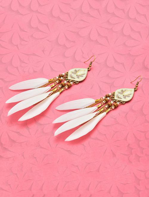 white metal drop earring - 16834730 - Standard Image - 1