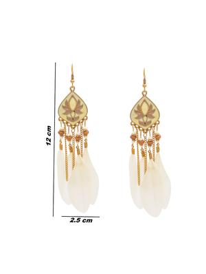 white metal drop earring - 16834730 - Standard Image - 3