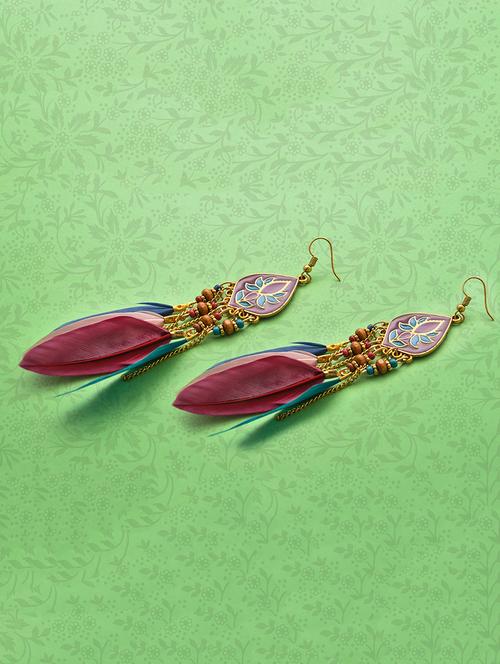 multi colored metal drop earring - 16834732 - Standard Image - 1