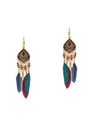 multi colored metal drop earring - 16834732 - Standard Image - 2