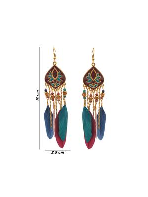 multi colored metal drop earring - 16834732 - Standard Image - 3