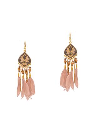 beige metal drop earring - 16834733 - Standard Image - 2