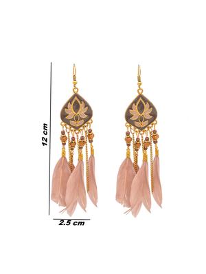 beige metal drop earring - 16834733 - Standard Image - 3
