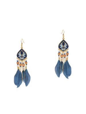 blue metal drop earring - 16834735 - Standard Image - 2