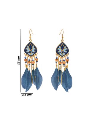 blue metal drop earring - 16834735 - Standard Image - 3