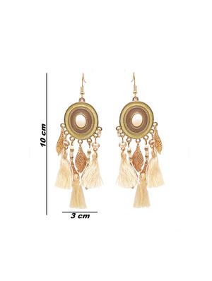 beige metal drop earring - 16834737 - Standard Image - 3
