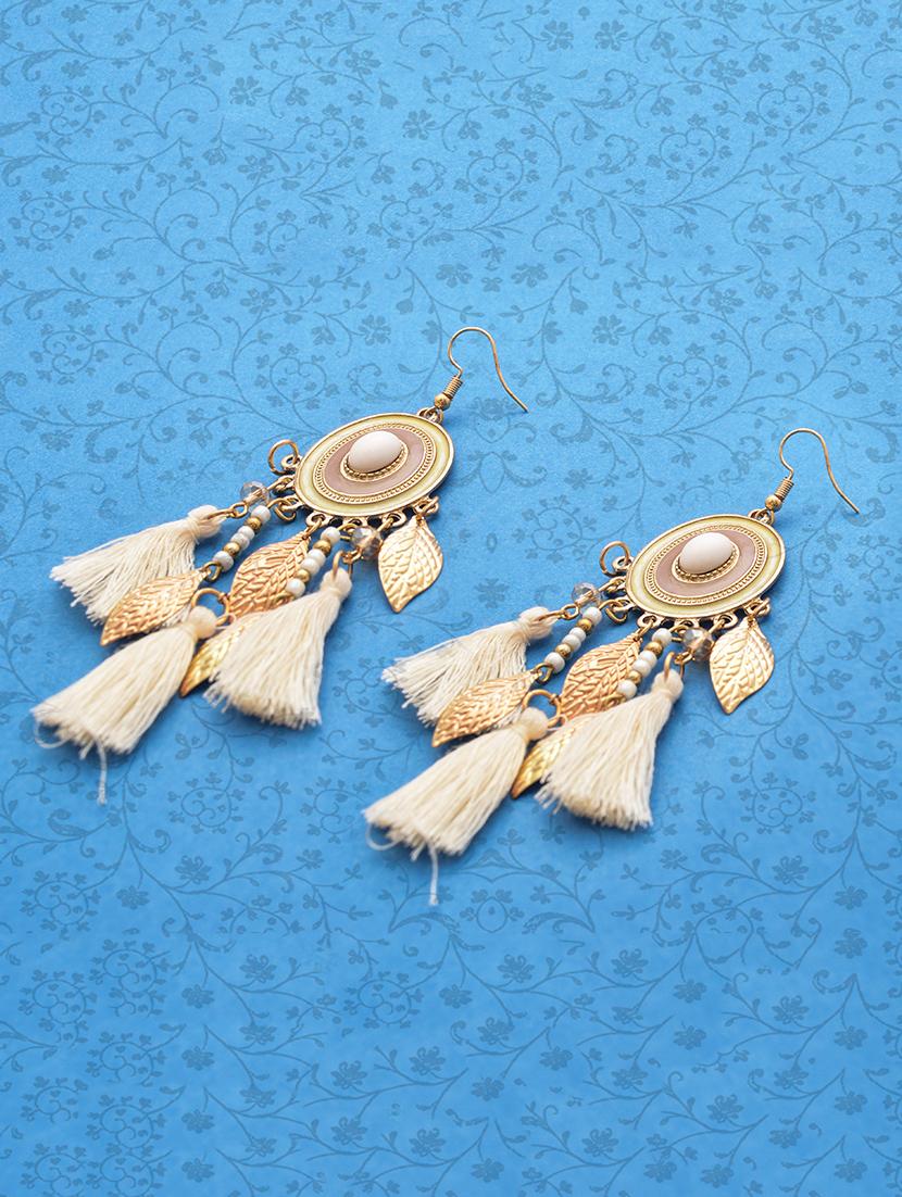beige metal drop earring - 16834737 - Zoom Image - 1