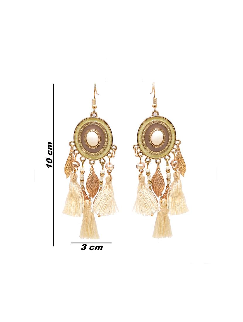 beige metal drop earring - 16834737 - Zoom Image - 3