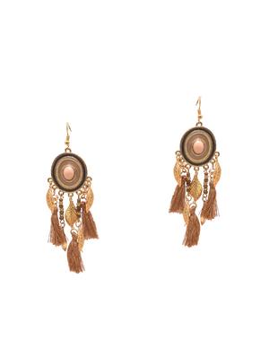 gold metal drop earring - 16834738 - Standard Image - 2