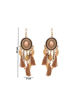 gold metal drop earring - 16834738 - Standard Image - 3