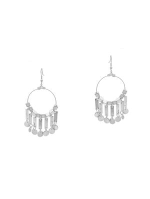 silver metal drop earring - 16834748 - Standard Image - 2