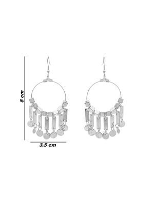 silver metal drop earring - 16834748 - Standard Image - 3