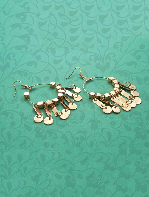 gold metal drop earring - 16834749 - Standard Image - 1