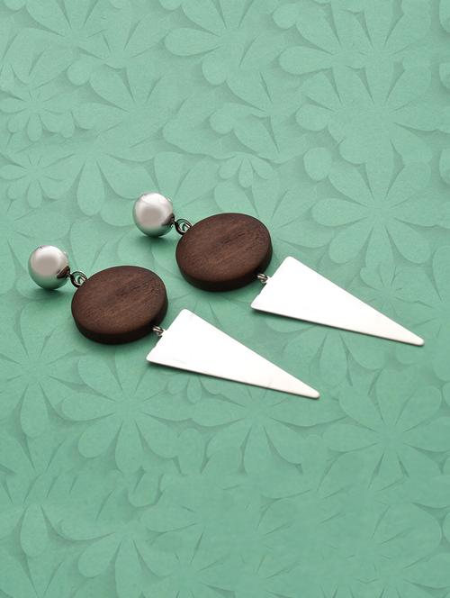 silver metal drop earring - 16834750 - Standard Image - 1
