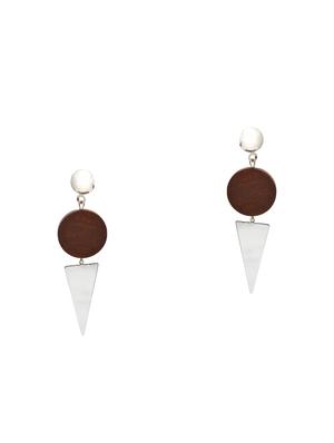 silver metal drop earring - 16834750 - Standard Image - 2