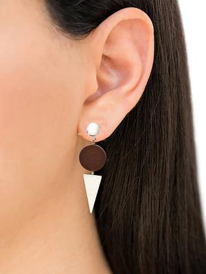 silver metal drop earring - 16834750 - Standard Image - 3