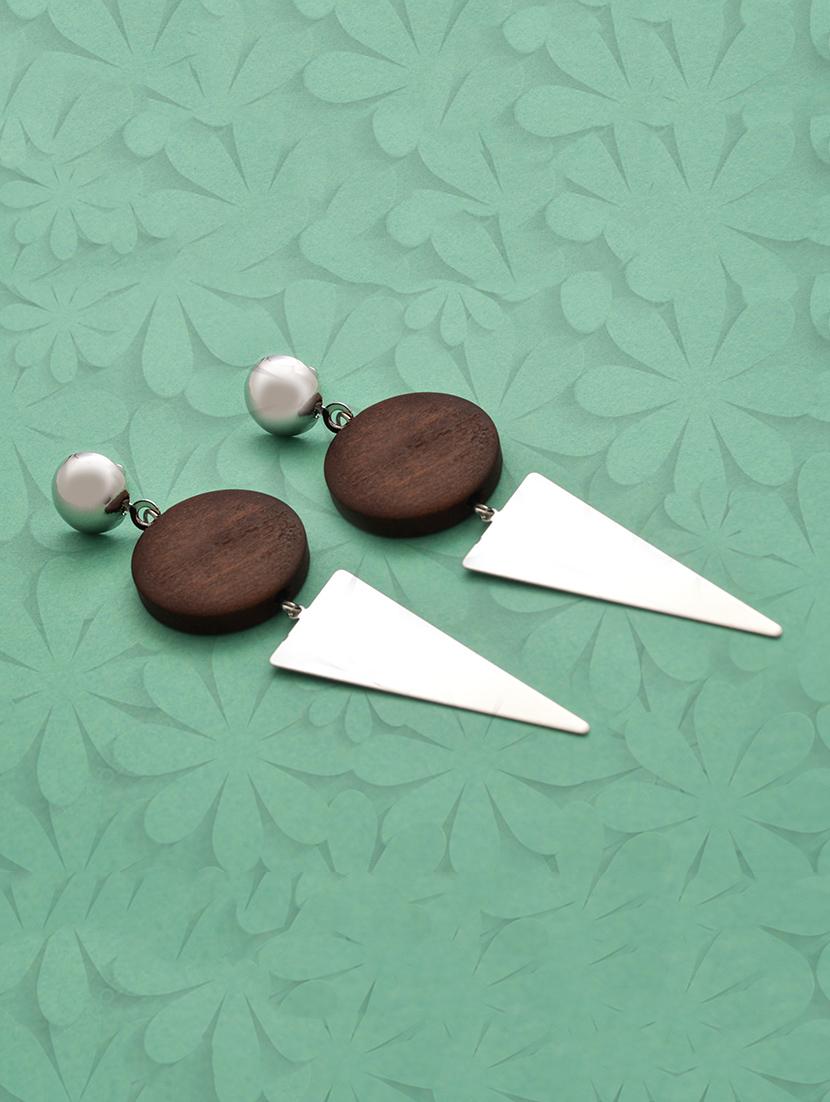 silver metal drop earring - 16834750 - Zoom Image - 1