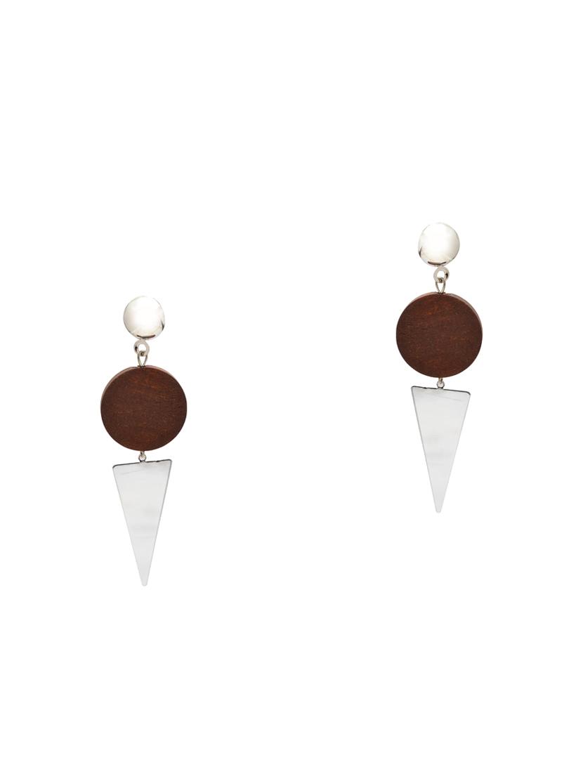silver metal drop earring - 16834750 - Zoom Image - 2