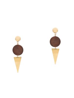gold metal drop earring - 16834751 - Standard Image - 2