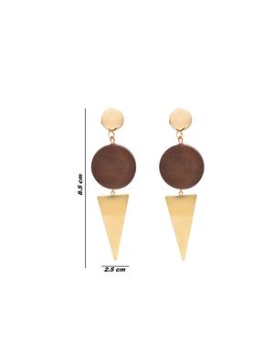 gold metal drop earring - 16834751 - Standard Image - 3