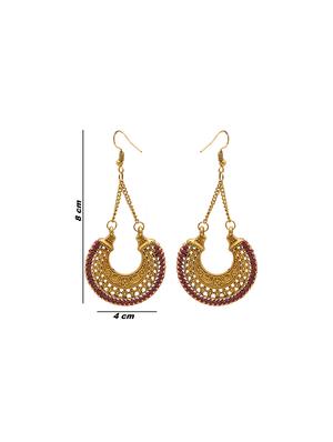 gold metal drop earring - 16834753 - Standard Image - 3