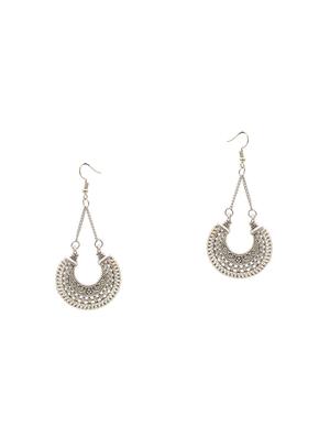 silver metal drop earring - 16834754 - Standard Image - 2