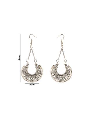 silver metal drop earring - 16834754 - Standard Image - 3