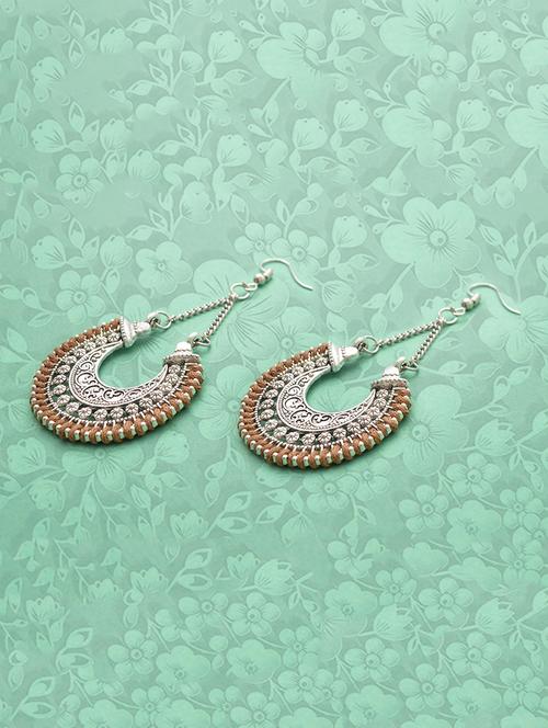 brown metal drop earring - 16834757 - Standard Image - 1