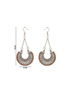 brown metal drop earring - 16834757 - Standard Image - 3