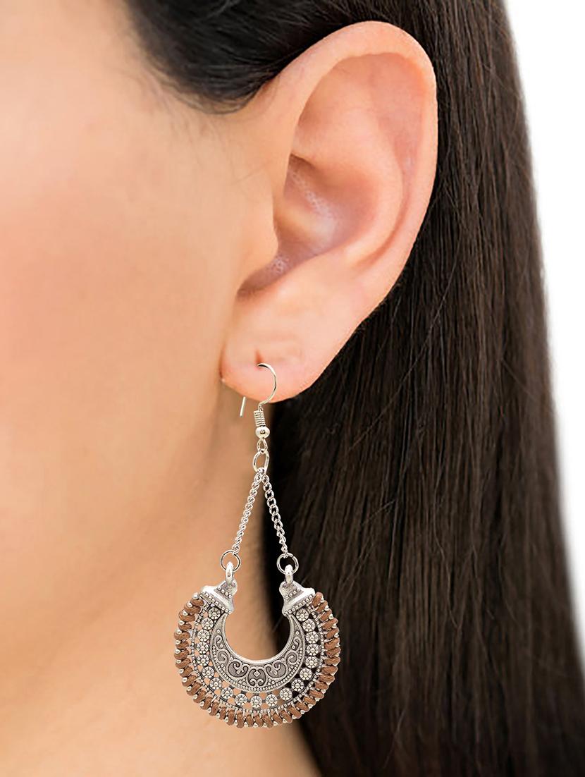 brown metal drop earring - 16834757 - Zoom Image - 4