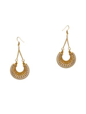 gold metal drop earring - 16834758 - Standard Image - 2