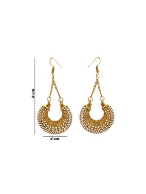 gold metal drop earring - 16834758 - Standard Image - 3