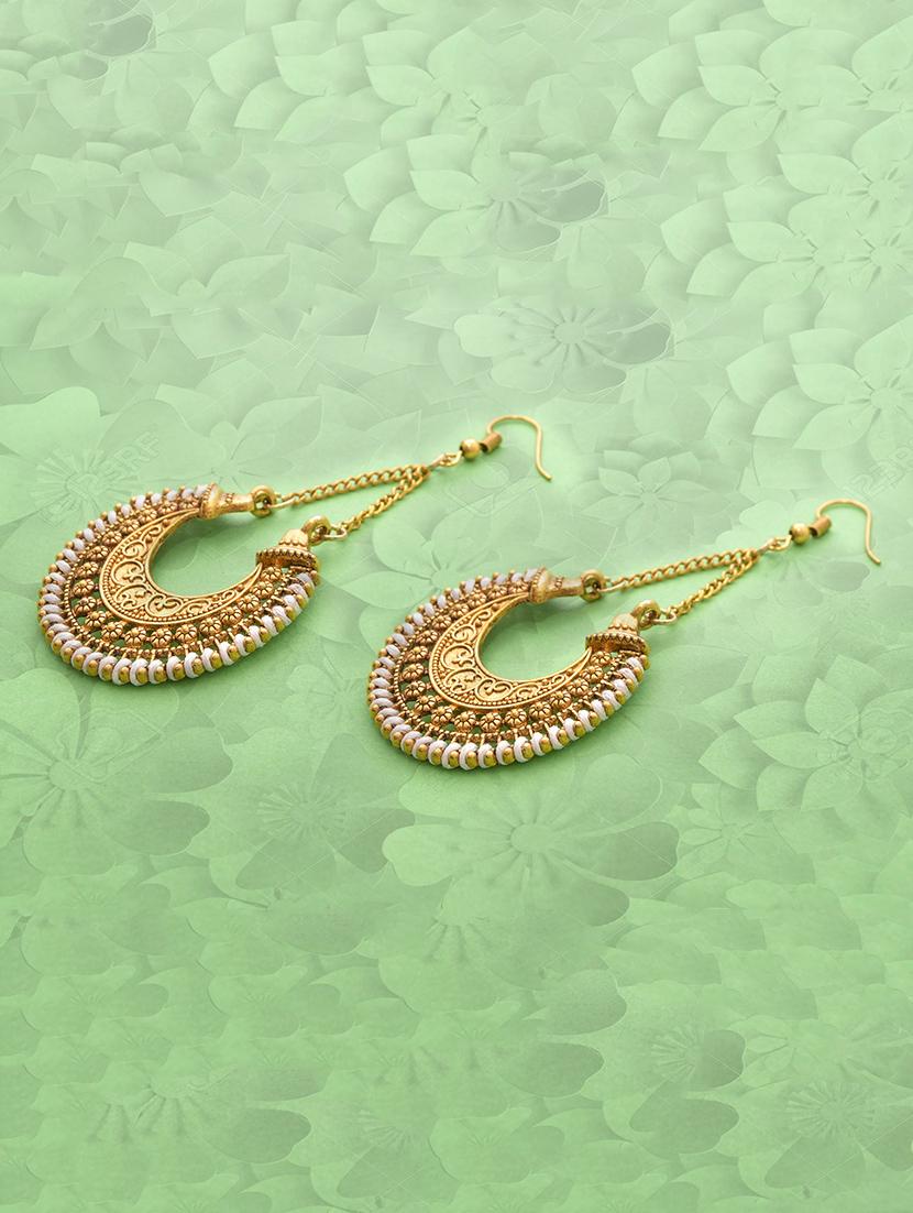gold metal drop earring - 16834758 - Zoom Image - 1